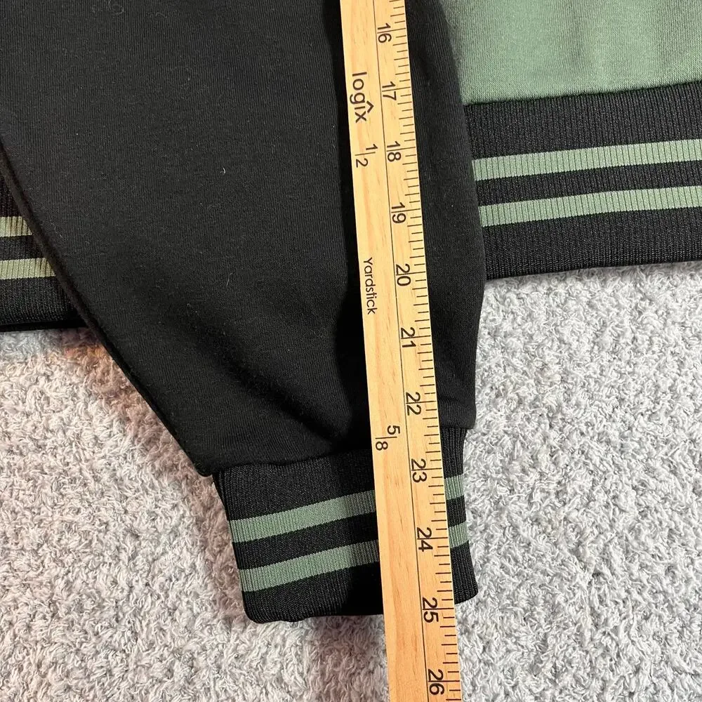 NEW True religion collared patch varsity fleece sz M green and black Buddha NWT